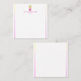 Elegant ananas in Pinks en Gold Notitiekaartje