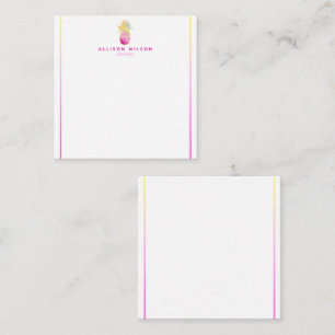Elegant ananas in Pinks en Gold Notitiekaartje