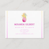 Elegant ananas in Pinks en Gold Visitekaartje (Voorkant)