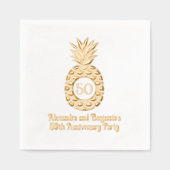 Elegant ananas Lijst Jubileum Party Folie Servetten (Voorkant)