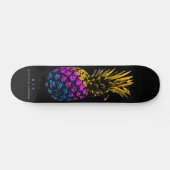 Elegant Ananas Monogram Minimalistisch Custom zwar Persoonlijk Skateboard (Horizontaal)