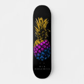Elegant Ananas Monogram Minimalistisch Custom zwar Persoonlijk Skateboard (Voorkant)
