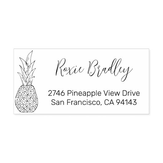 Elegant Ananas Retouradres Rubberstempel (Afrduk)