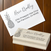 Elegant Ananas Retouradres Rubberstempel