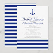 Elegant Anchor Bridal Shower Invitations Kaart (Voorkant / Achterkant)
