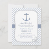 Elegant Anchor Nautical Baby Shower Invitaties Kaart (Voorkant)