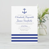 Elegant Anchor Wedding Invitations Kaart (Staand voorkant)
