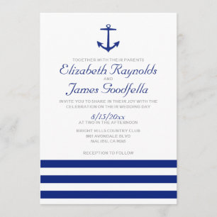 Elegant Anchor Wedding Invitations Kaart