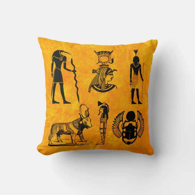Elegant Ancient Egypt Hieroglyphs Symbols Kussen (Voorkant)