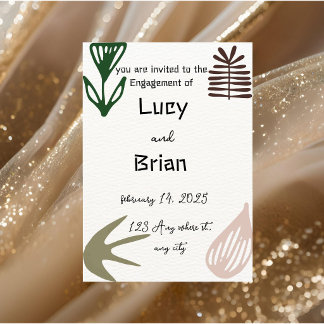 Elegant and artistic wedding invitation kaart