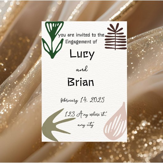 Elegant and artistic wedding invitation kaart