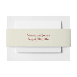 Elegant and Basic beige burgundy Uitnodigingen Wikkel