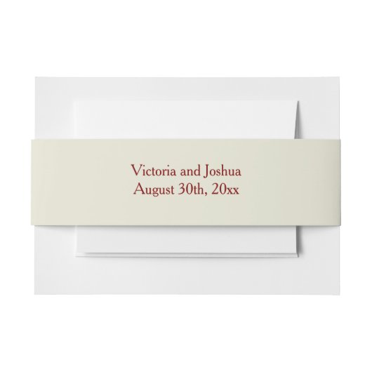 Elegant and Basic beige burgundy Uitnodigingen Wikkel (Voorkant Voorbeeld)