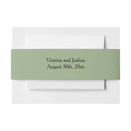 Elegant and Basic Sage Green Uitnodigingen Wikkel (Voorkant Voorbeeld)