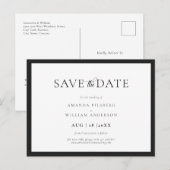 Elegant and Classic Black & White Save the Date Briefkaart (Voorkant / Achterkant)