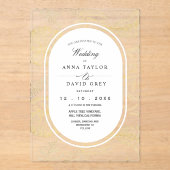 Elegant and Classic Flora Wedding  Acryl Uitnodigingen (Voorkant)