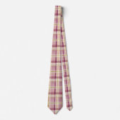 Elegant and classic Pink Plaid Gingham Pattern Stropdas (Voorkant)