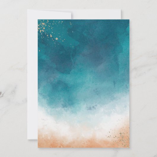 Elegant and Fun Beach Birthday Party Kaart (Achterkant)