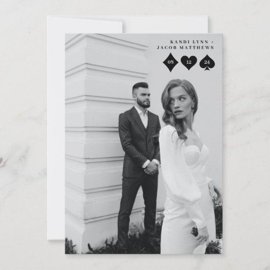 Elegant and Fun Las Vegas Elopement Announement Kaart (Voorkant)