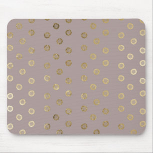 Elegant and Girly Faux Gold Glitter Stippen Beige Muismat