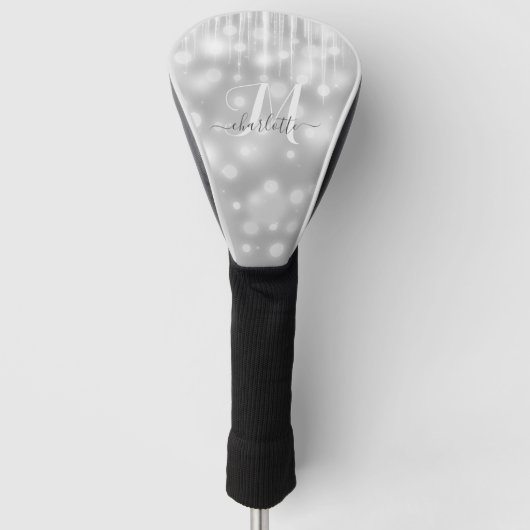 Elegant and Glitzy Gray/Grey Sparkle Golfheadcover (Voorkant)