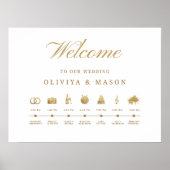 Elegant and Minimal Wedding Order of Events Sign  Poster (Voorkant)
