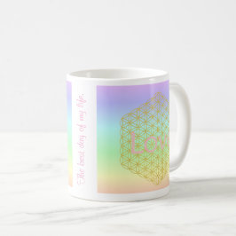 elegant and modern flower of life love koffiemok