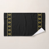 Elegant and Modern Golden Flowers on Black Bad Handdoek (Handdoek)
