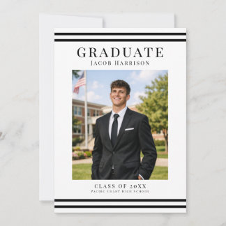Elegant and modern Graduate Announcement Photo Car Kaart