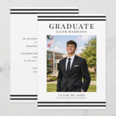 Elegant and modern Graduate Announcement Photo Car Kaart (Voorkant / Achterkant)