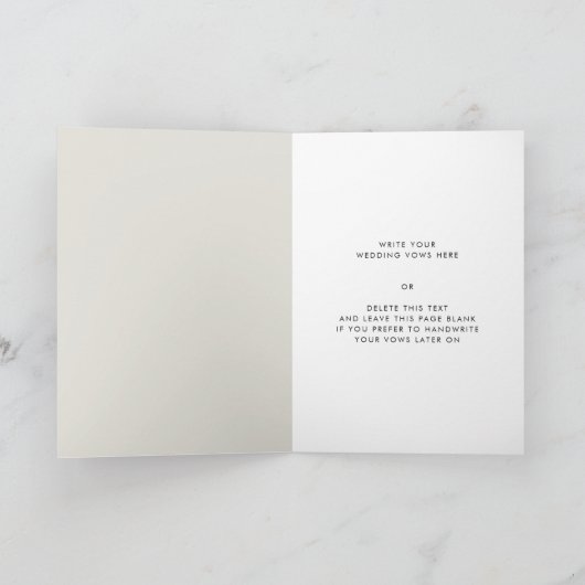 Elegant and modern Light Sage green Zijn geloften Kaart (Binnen)