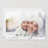 Elegant and Modern Merry-kerstfoto Feestdagenkaart (Voorkant)