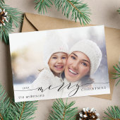 Elegant and Modern Merry-kerstfoto Feestdagenkaart