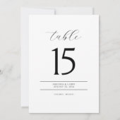 Elegant and Modern Minimalist Table Number Cards Kaart (Achterkant)