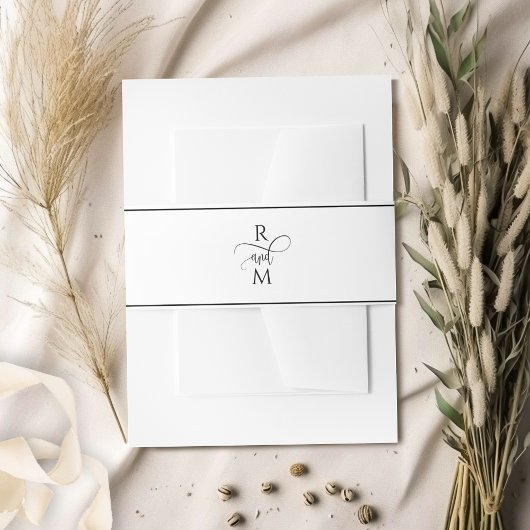 Elegant and Modern Monogrammed Wedding Uitnodigingen Wikkel