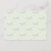 Elegant and Modern Sage Bow  Wedding Informatiekaartje (Achterkant)