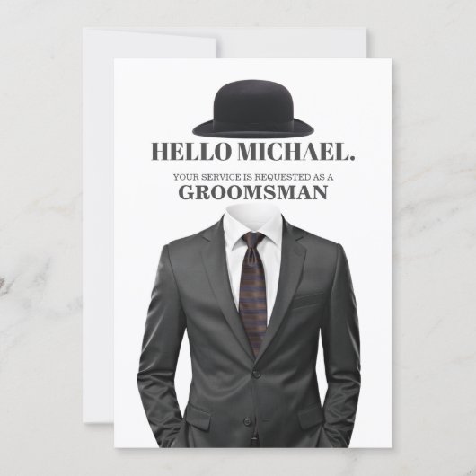 Elegant and Modern Wedding Groomsman Proposal Card Kaart (Voorkant)