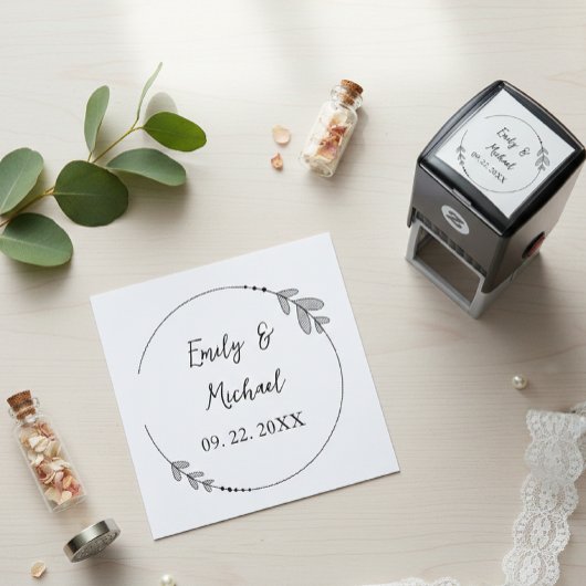Elegant and Personalized Wedding Stamps – Custom Zelfinktende Stempel