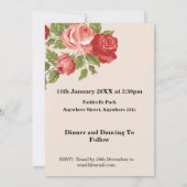 Elegant and romantic,  red roses  wedding kaart (Achterkant)