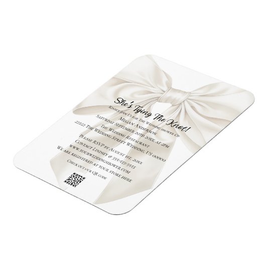 Elegant and Simple Bow Theme Wedding Shower Magneet (Linkerzijde)