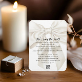 Elegant and Simple Bow Theme Wedding Shower Magneet