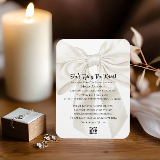 Elegant and Simple Bow Theme Wedding Shower Magneet