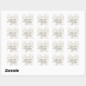 Elegant and Simple Bow Theme Wedding Shower Vierkante Sticker (Vel)
