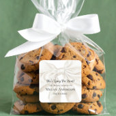 Elegant and Simple Bow Theme Wedding Shower Vierkante Sticker