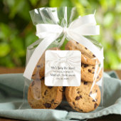 Elegant and Simple Bow Theme Wedding Shower Vierkante Sticker