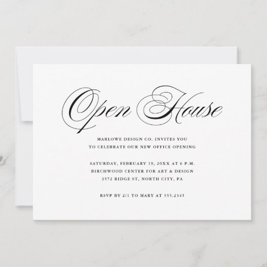 Elegant and Simple Company Open House Invitation Kaart (Voorkant)