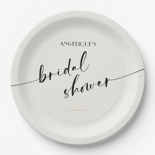 Elegant and Simple - Minimalist Bridal Shower Papieren Bordje (Voorkant)
