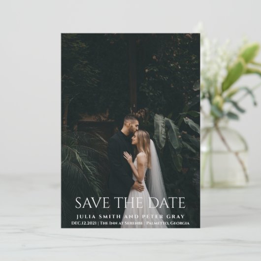 Elegant and Simple White Typography Wedding STD Kaart (Staand voorkant)