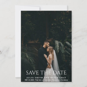 Elegant and Simple White Typography Wedding STD Kaart