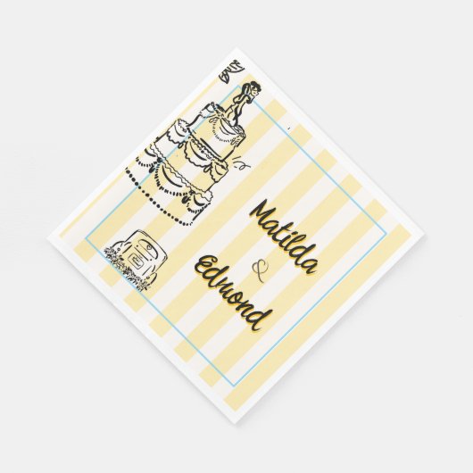 Elegant and Whimsical Pastel Stripes  Servet (Hoek)